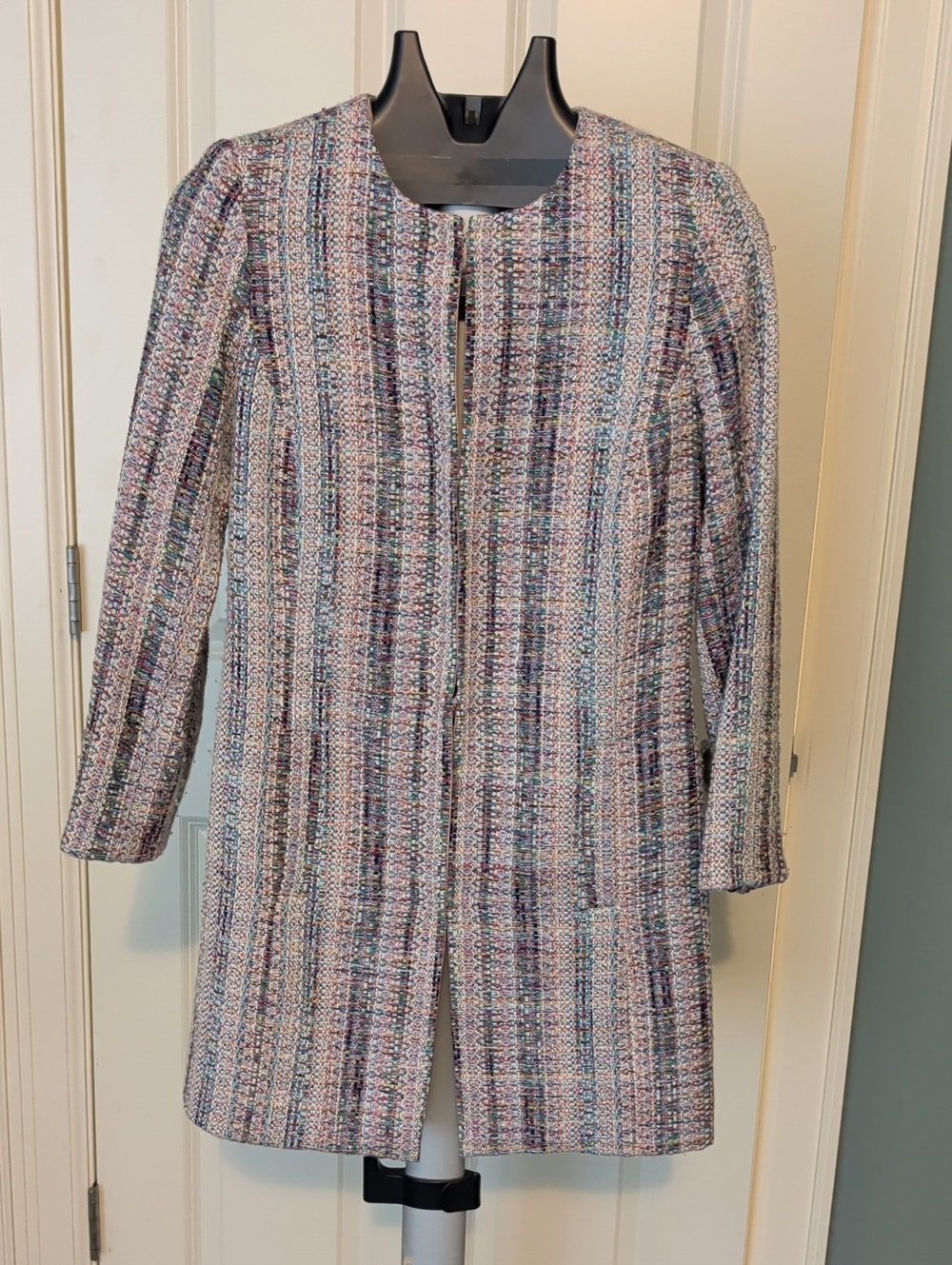 Etcetera Pastel Multicolor Tweed Long-Sleeve Coat